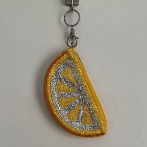 Glitter Lemon Slice Keychain/Purse Charm
